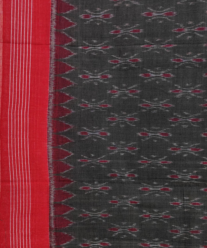 Black red handwoven cotton sambalpuri dupatta