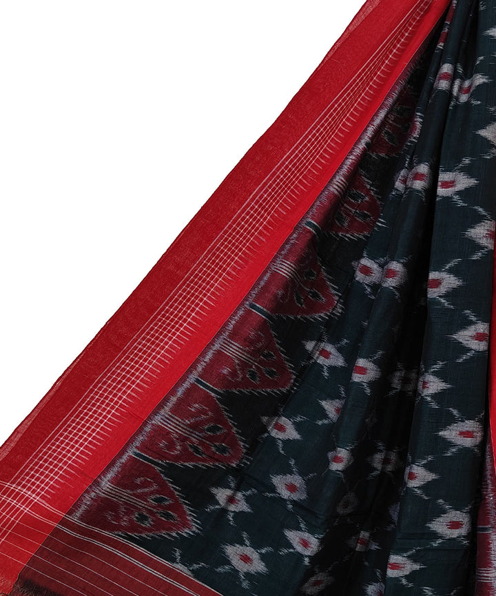 Green red handloom cotton sambalpuri dupatta