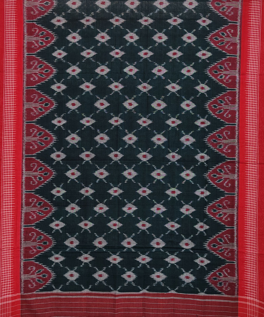 Green red handloom cotton sambalpuri dupatta