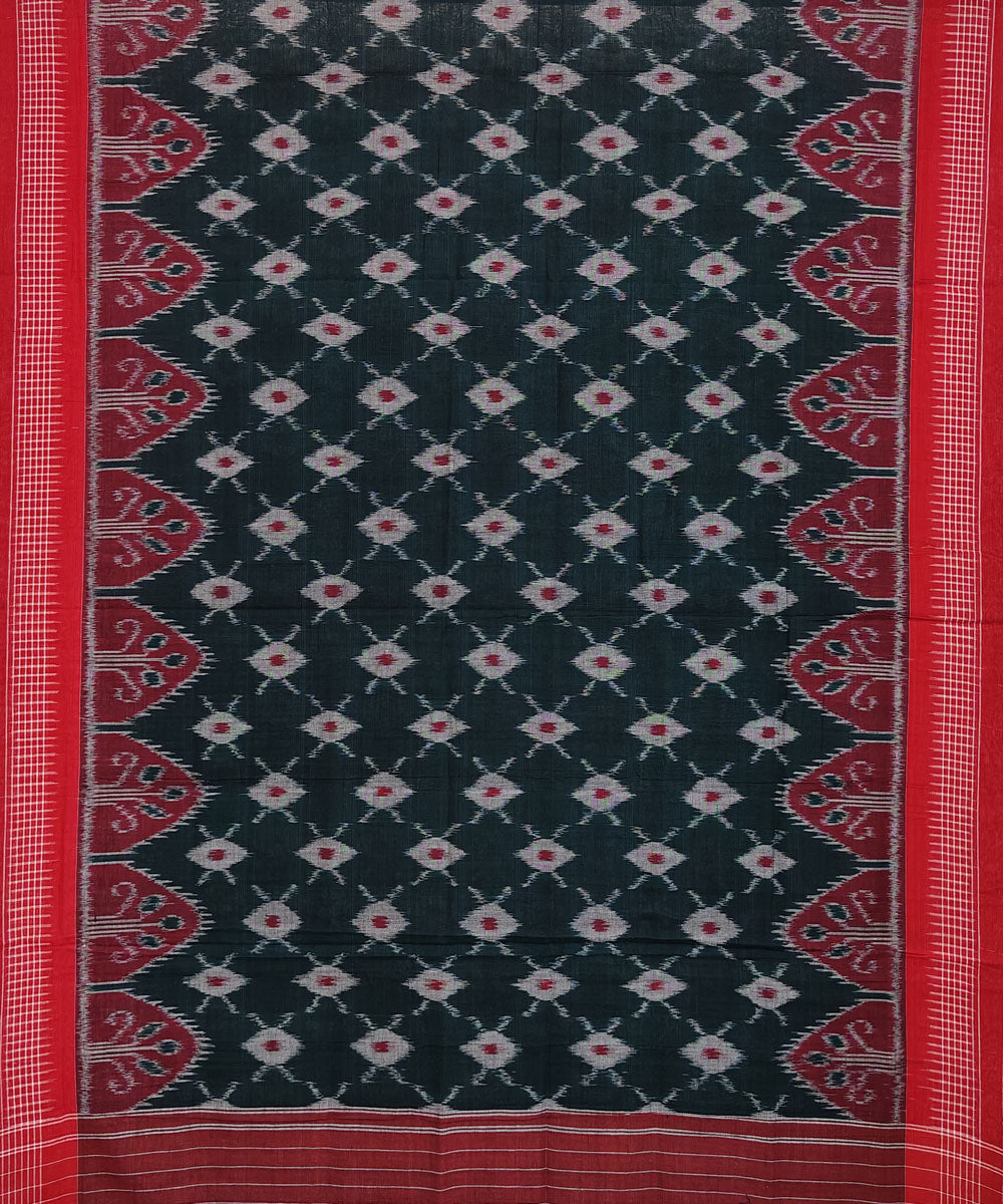 Black red handloom cotton sambalpuri dupatta