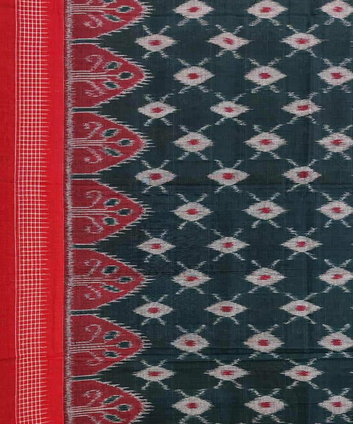 Green red handloom cotton sambalpuri dupatta