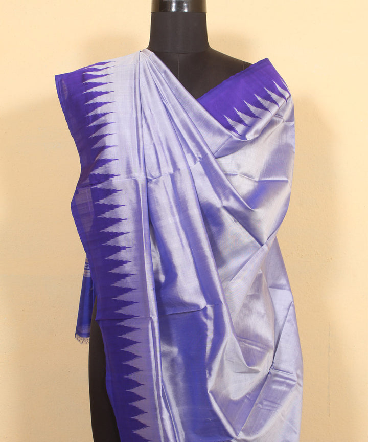 Grey blue handloom sambalpuri silk dupatta