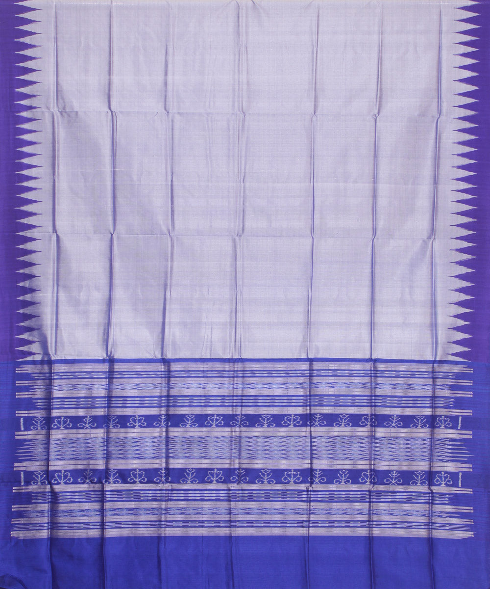 Grey blue handloom sambalpuri silk dupatta