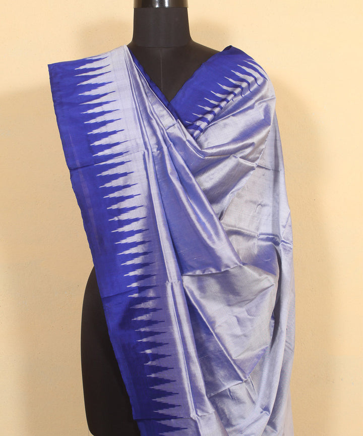 Grey blue handloom silk sambalpuri dupatta