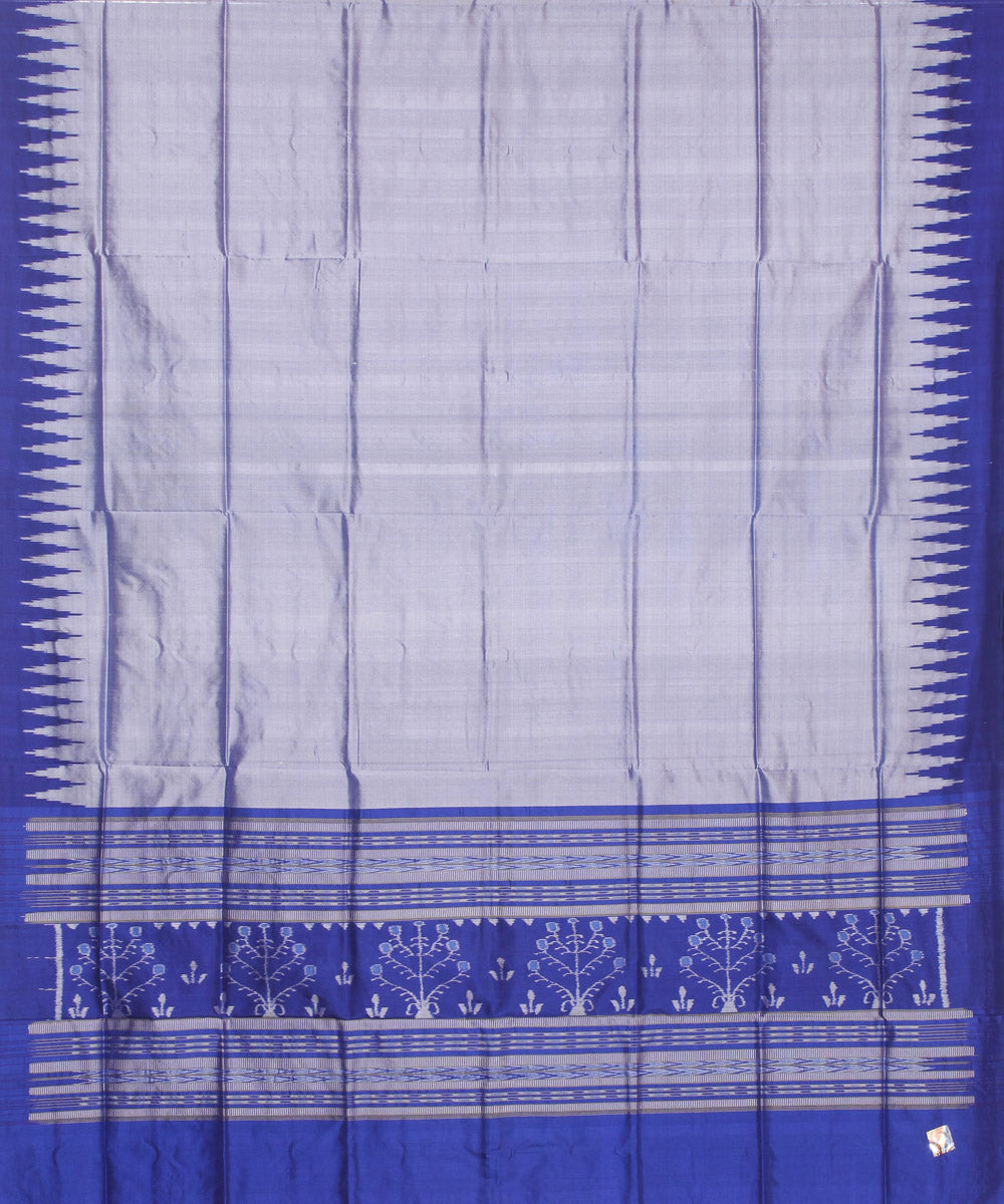 Grey blue handloom silk sambalpuri dupatta