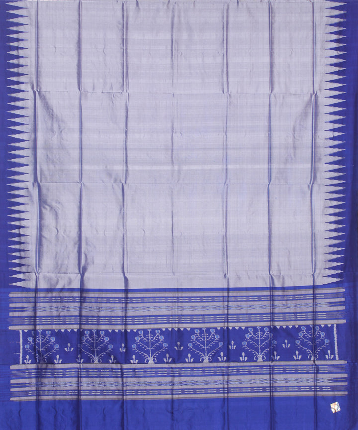 Grey blue handloom silk sambalpuri dupatta