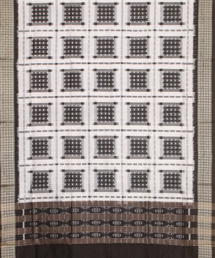 White black handloom silk sambalpuri dupatta