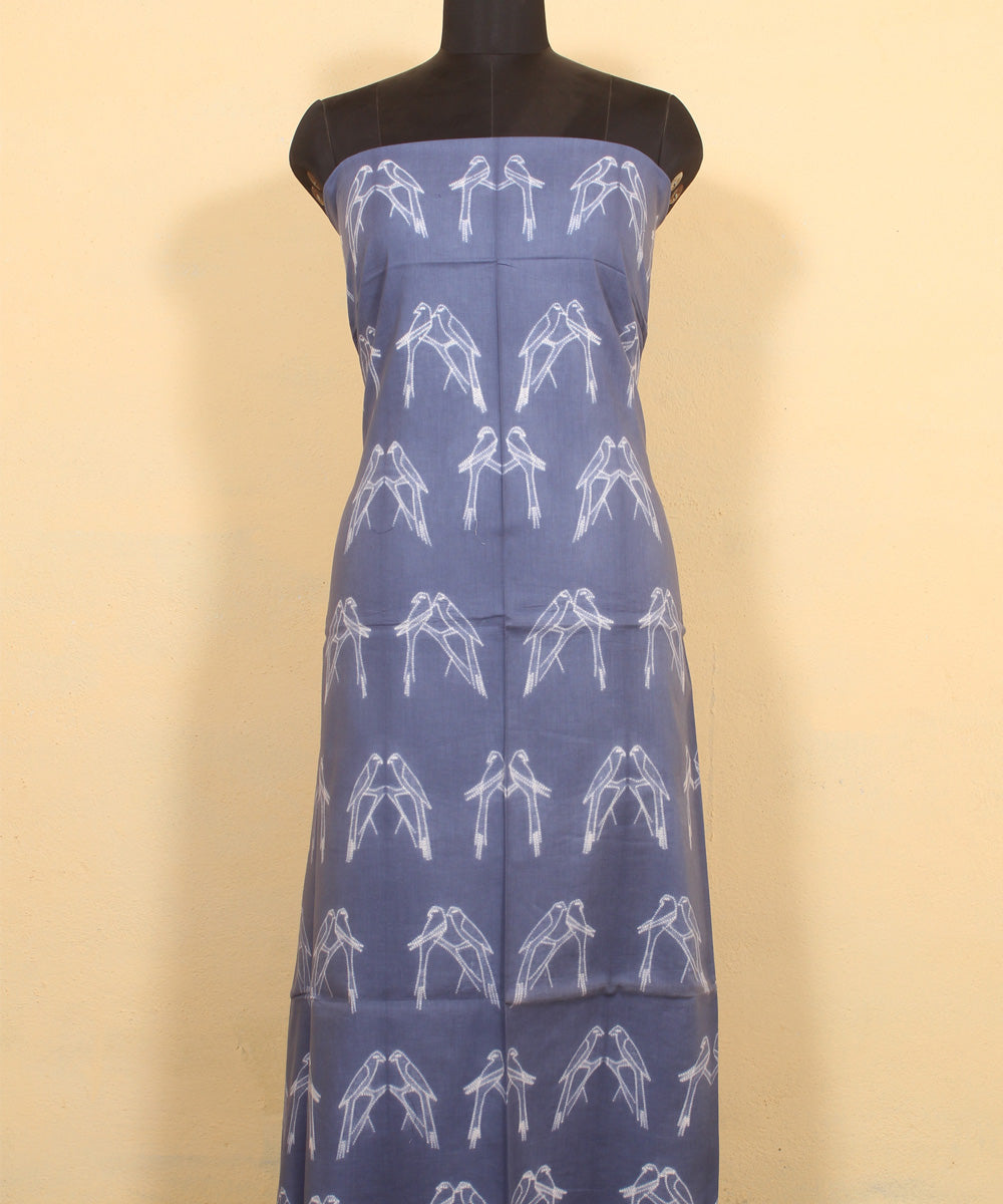 Grey shibori handwoven cotton kurta material