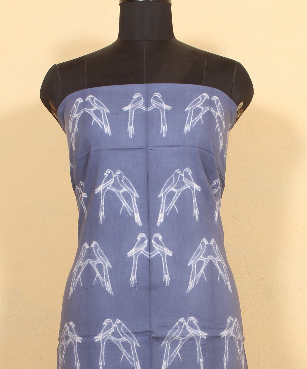 Grey shibori handwoven cotton kurta material