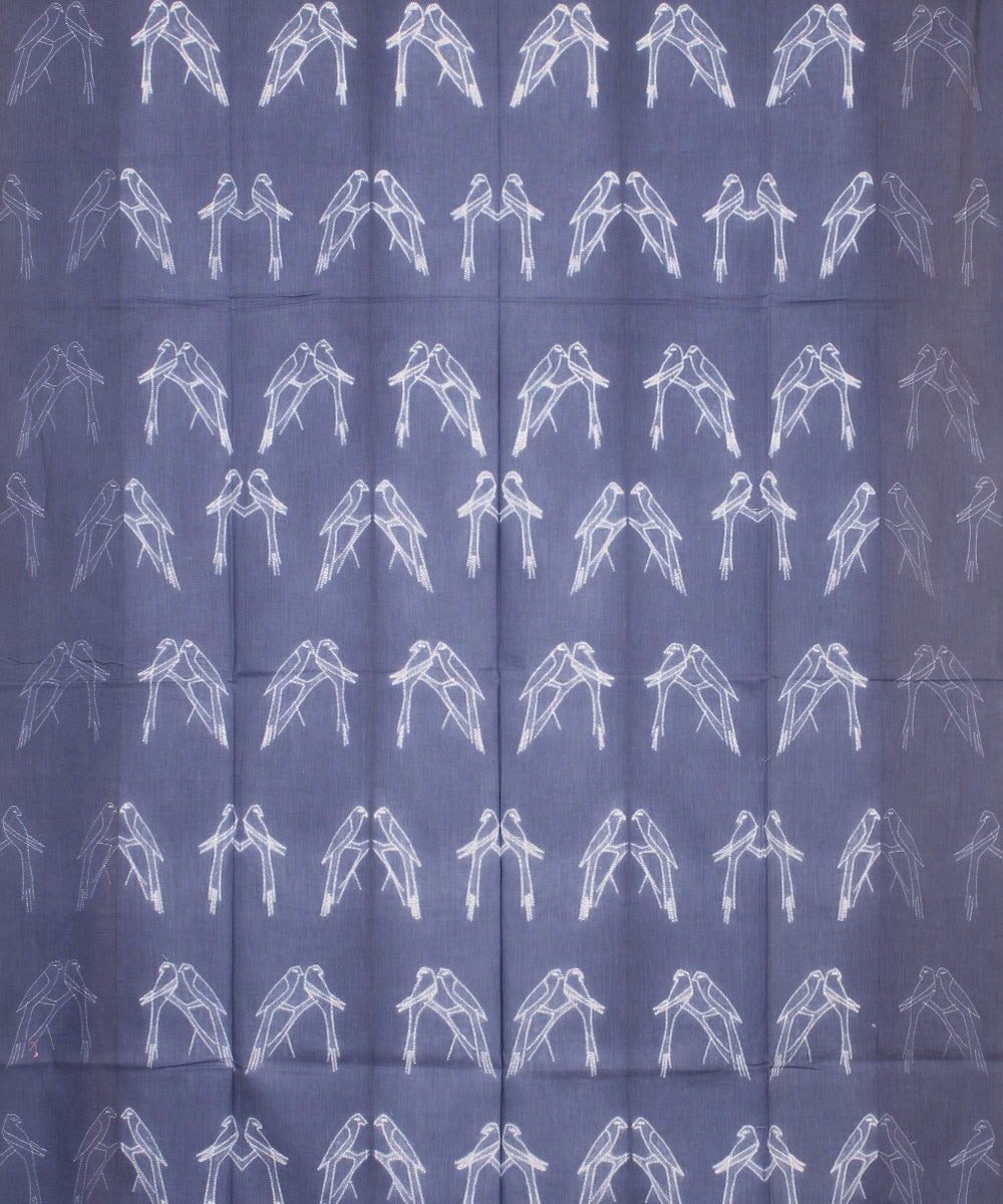 Grey shibori handwoven cotton kurta material