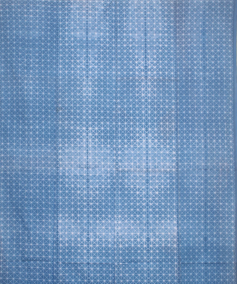 Sky blue handwoven cotton shibori kurta material