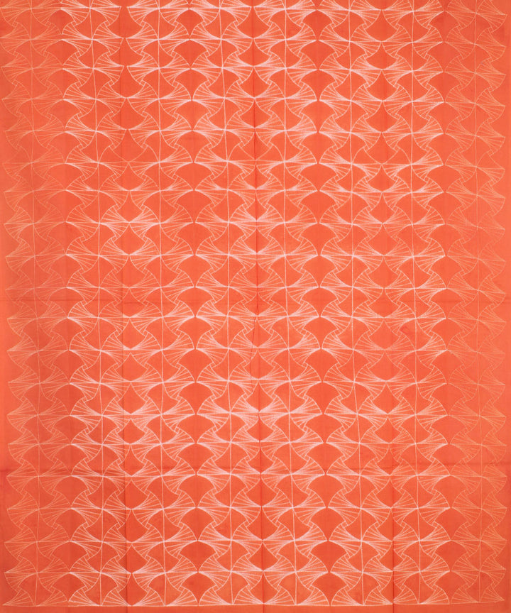 Orange handwoven cotton shibori kurta material