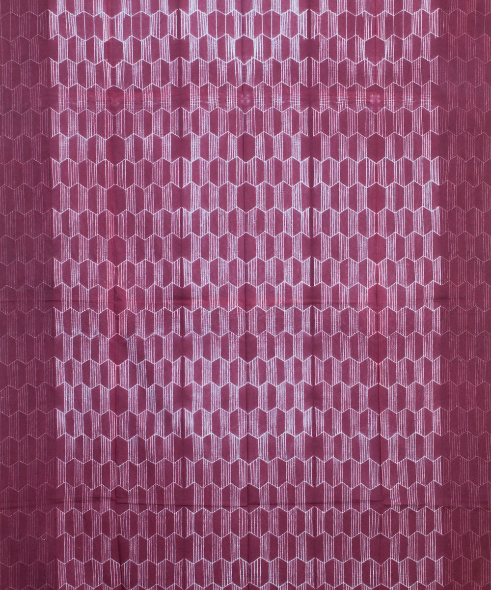 Magenta cotton handwoven shibori kurta material