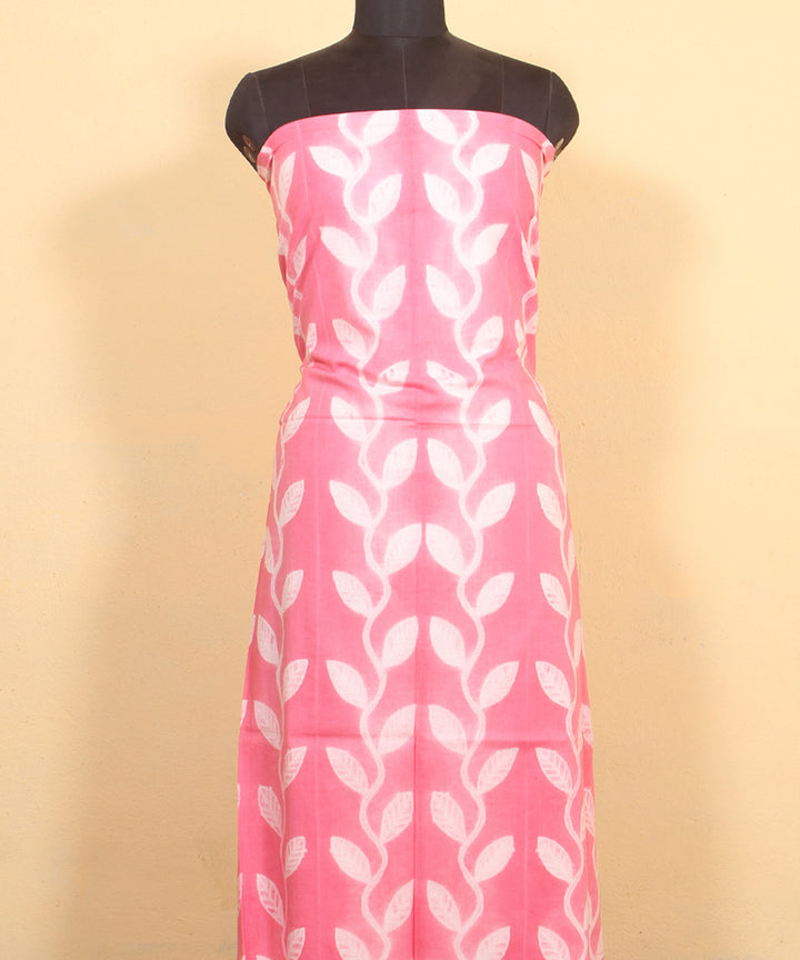 Pink handwoven cotton shibori kurta material