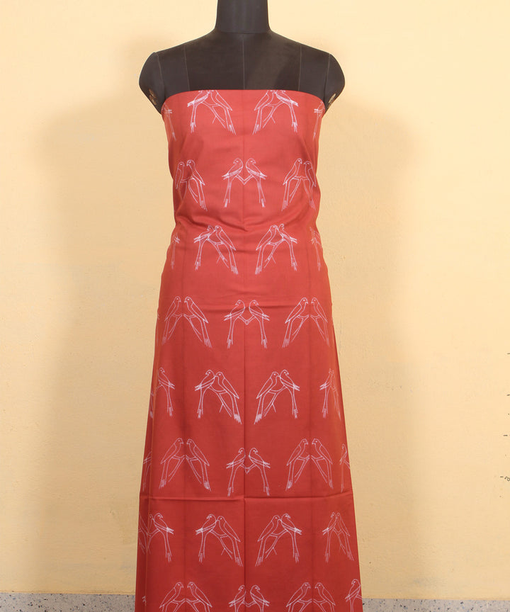 Brown handwoven cotton shibori kurta material