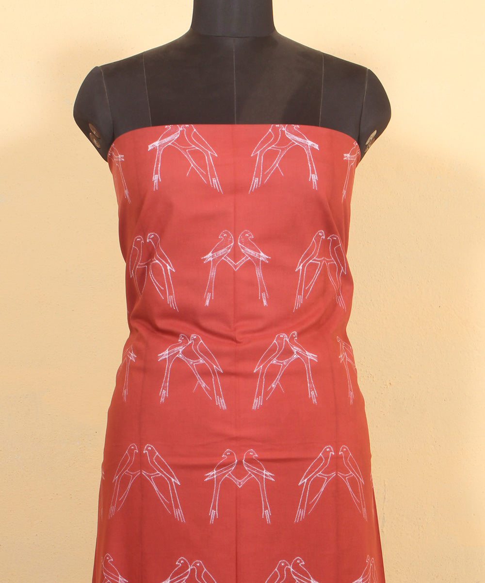 Brown handwoven cotton shibori kurta material