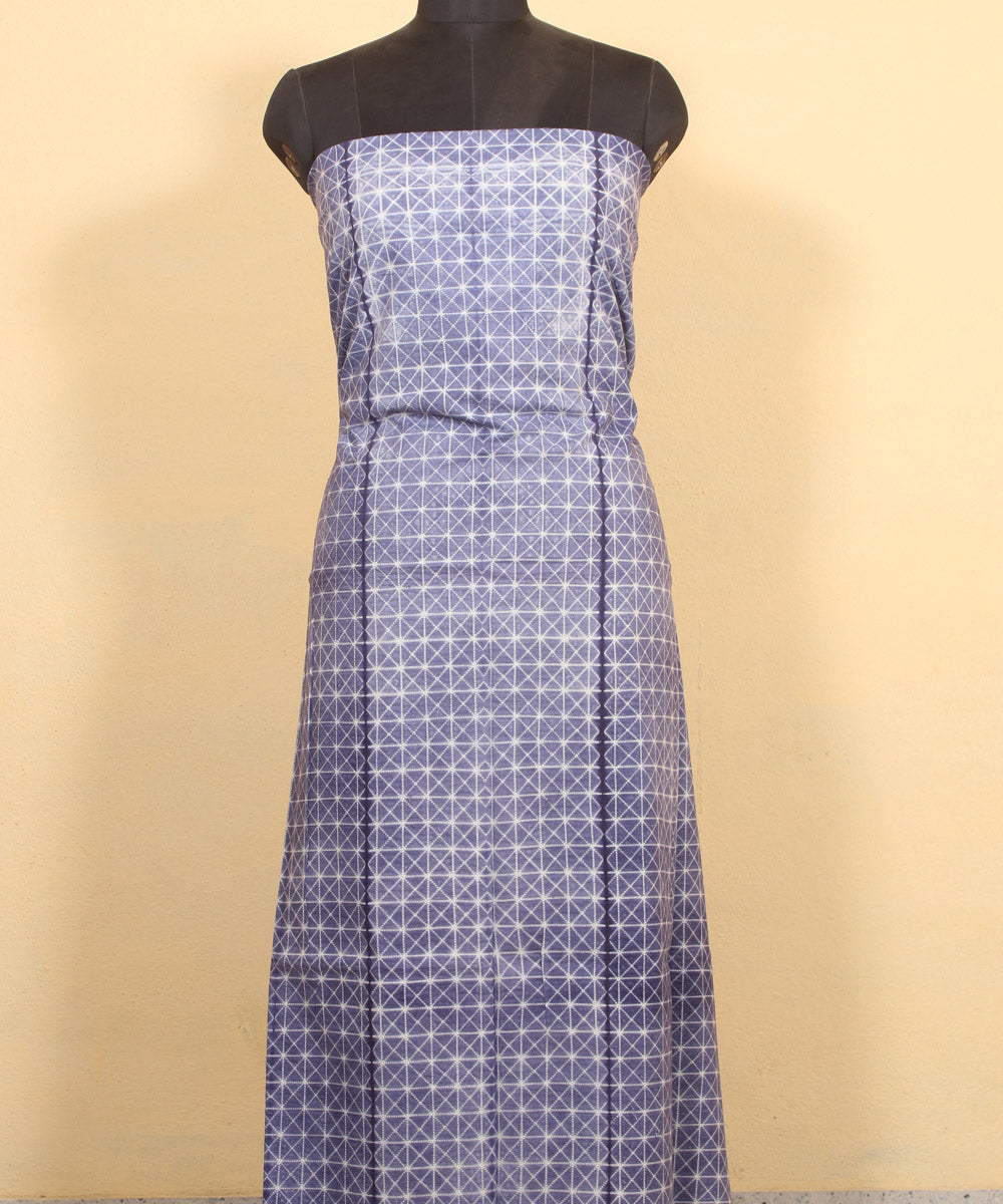 Lavender handwoven cotton shibori kurta material