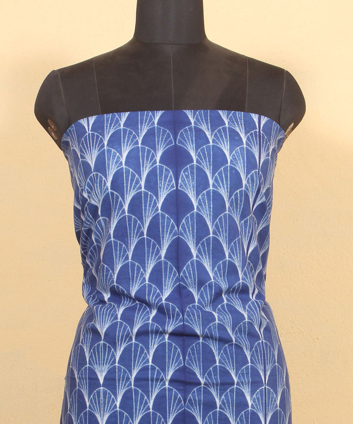 Navy blue handwoven cotton shibori kurta material