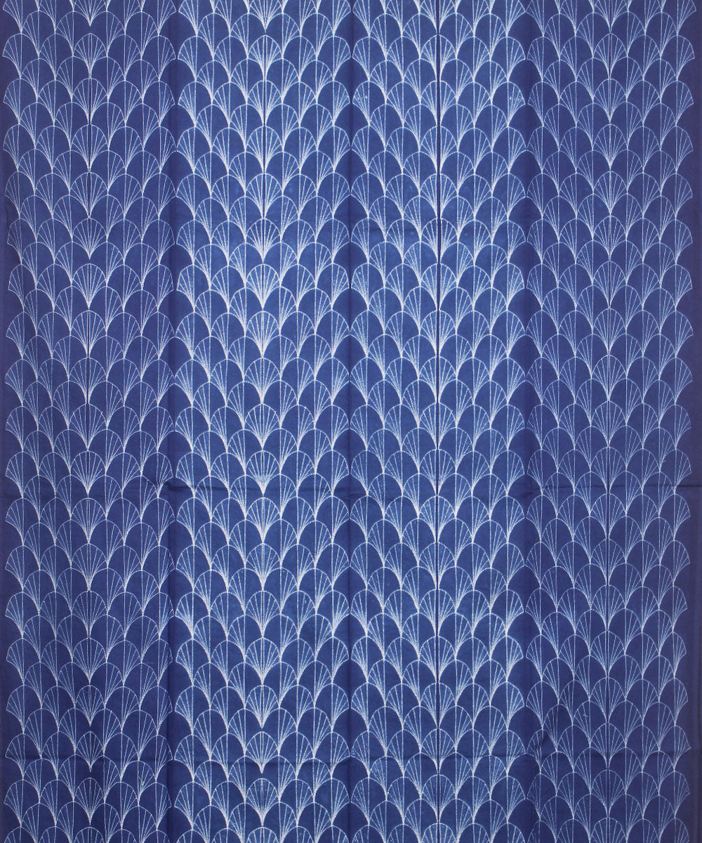 Navy blue handwoven cotton shibori kurta material