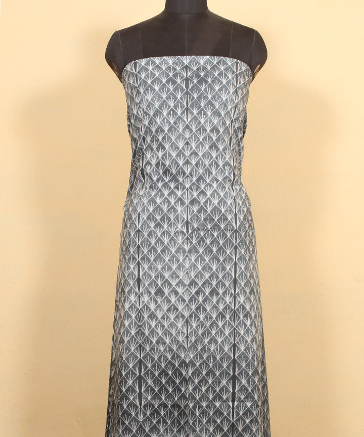 Grey handwoven cotton shibori kurta material