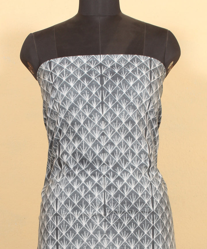 Grey handwoven cotton shibori kurta material