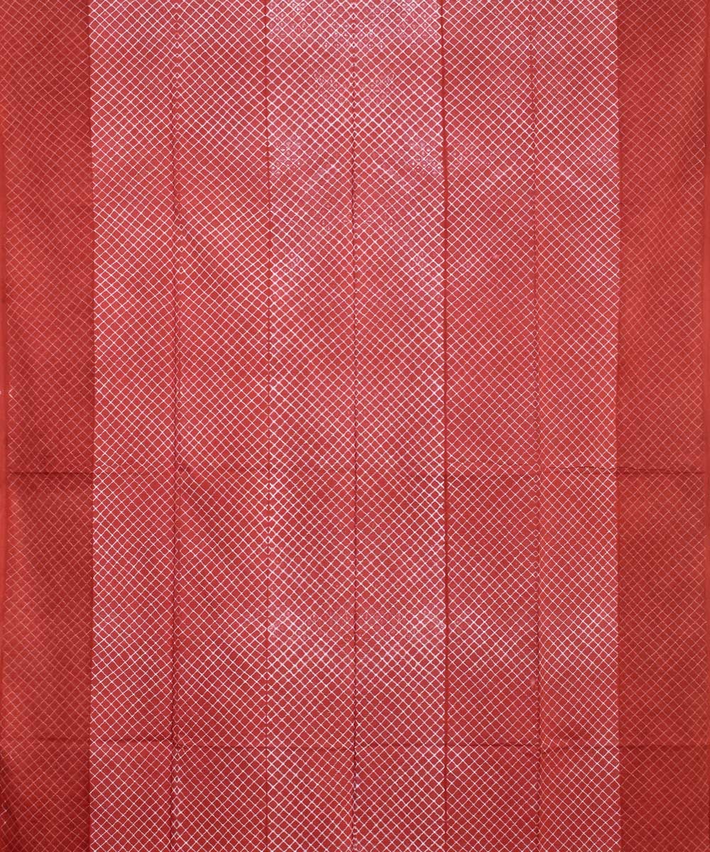 Rust handwoven cotton shibori kurta material