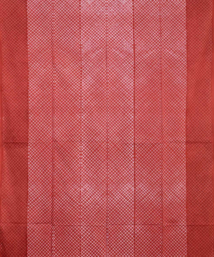 Rust handwoven cotton shibori kurta material