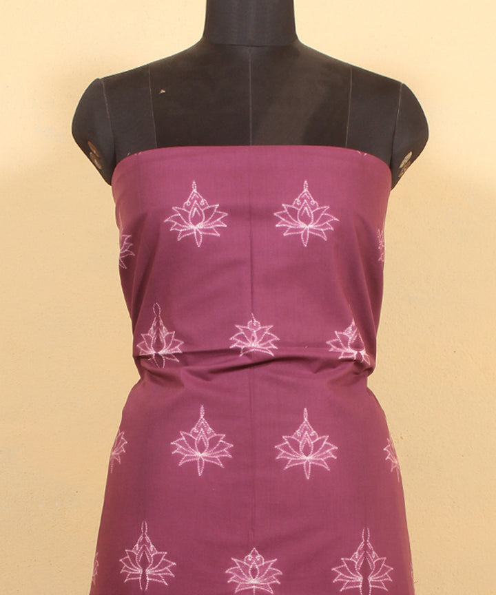 Old magenta handwoven cotton shibori kurta material