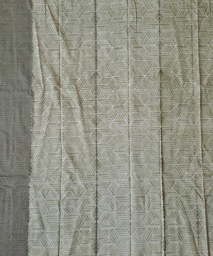 2.5m Olive green handwoven cotton shibori kurta material