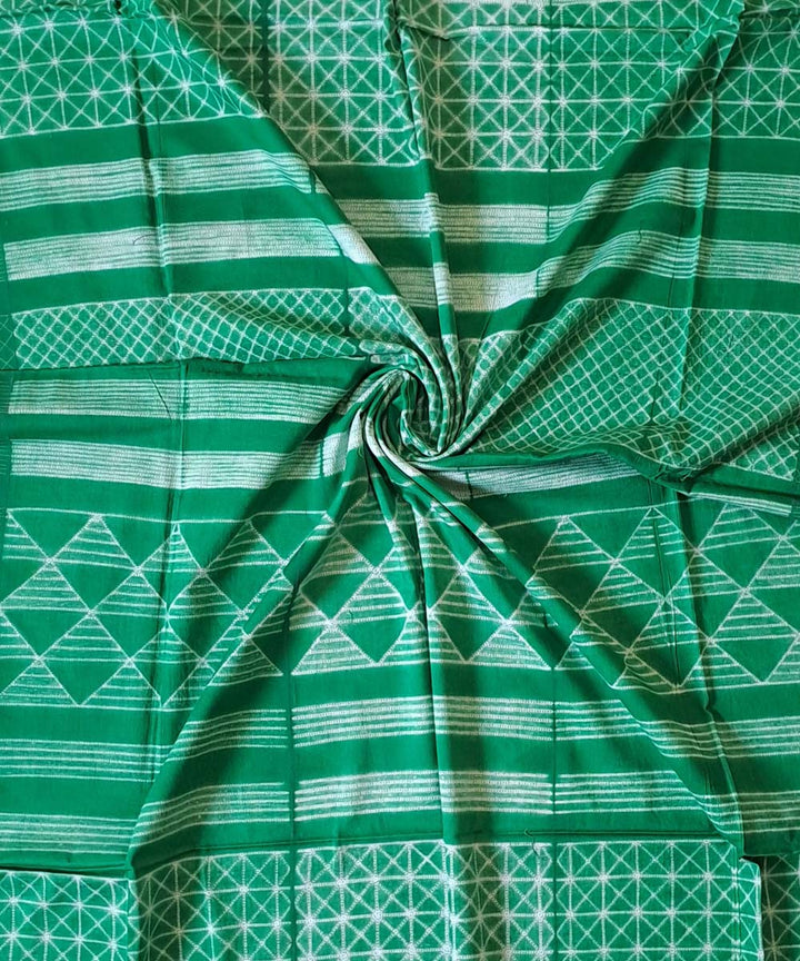 3m Dark green handwoven cotton shibori kurta material