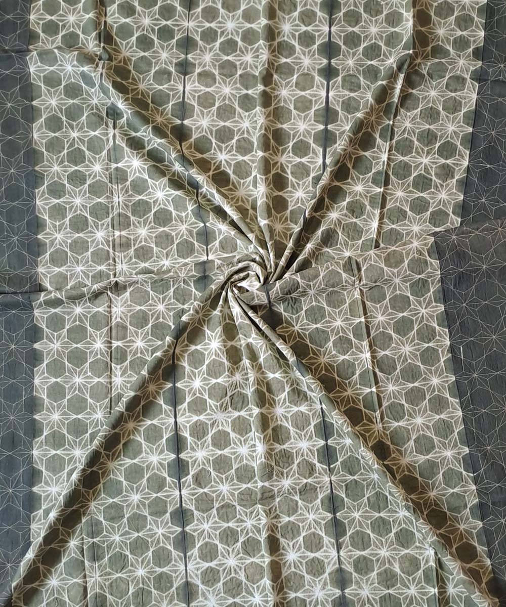 3m Olive handwoven shibori kurta cotton material