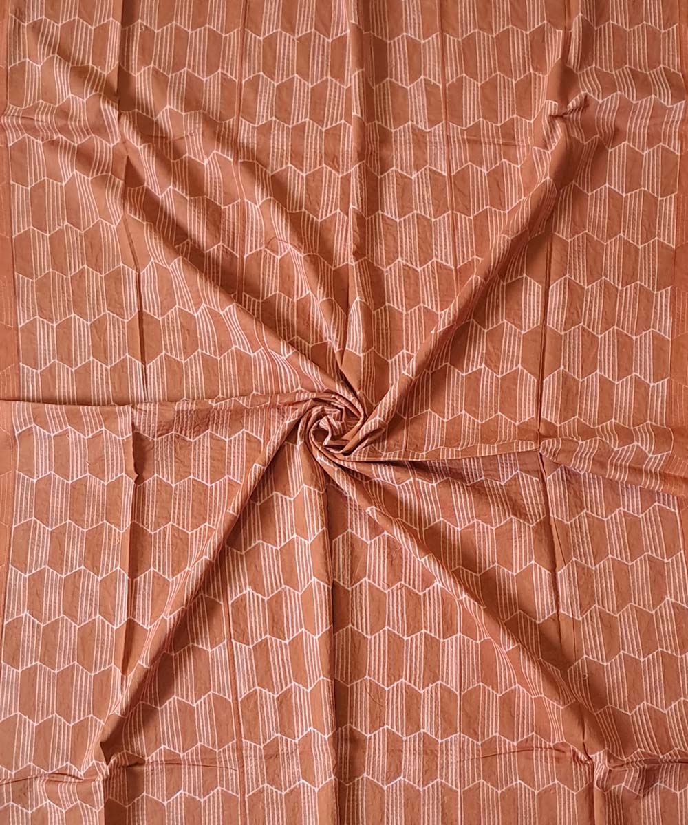 3m Brown handwoven cotton shibori kurta material