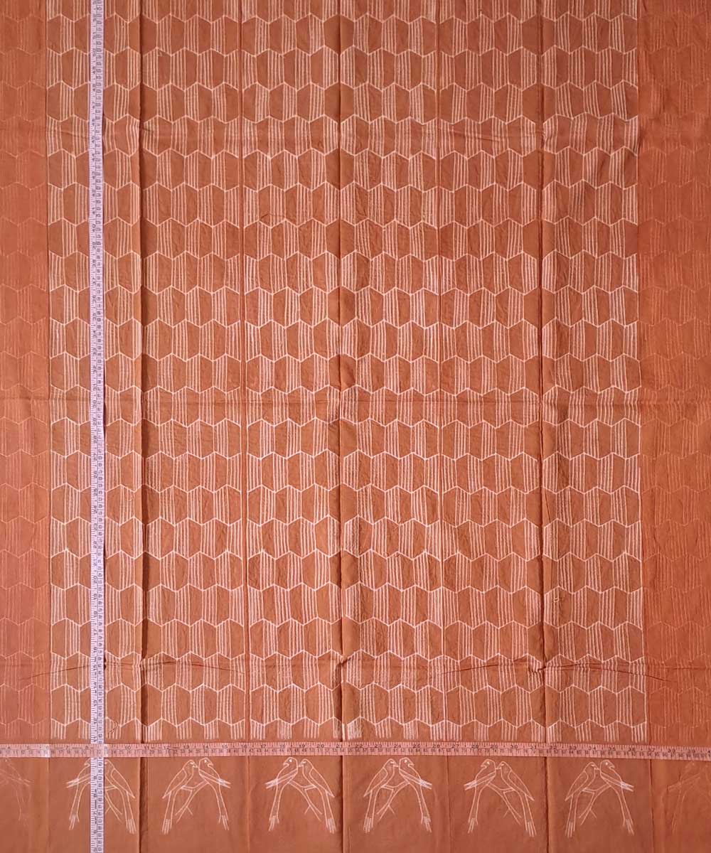3m Brown handwoven cotton shibori kurta material