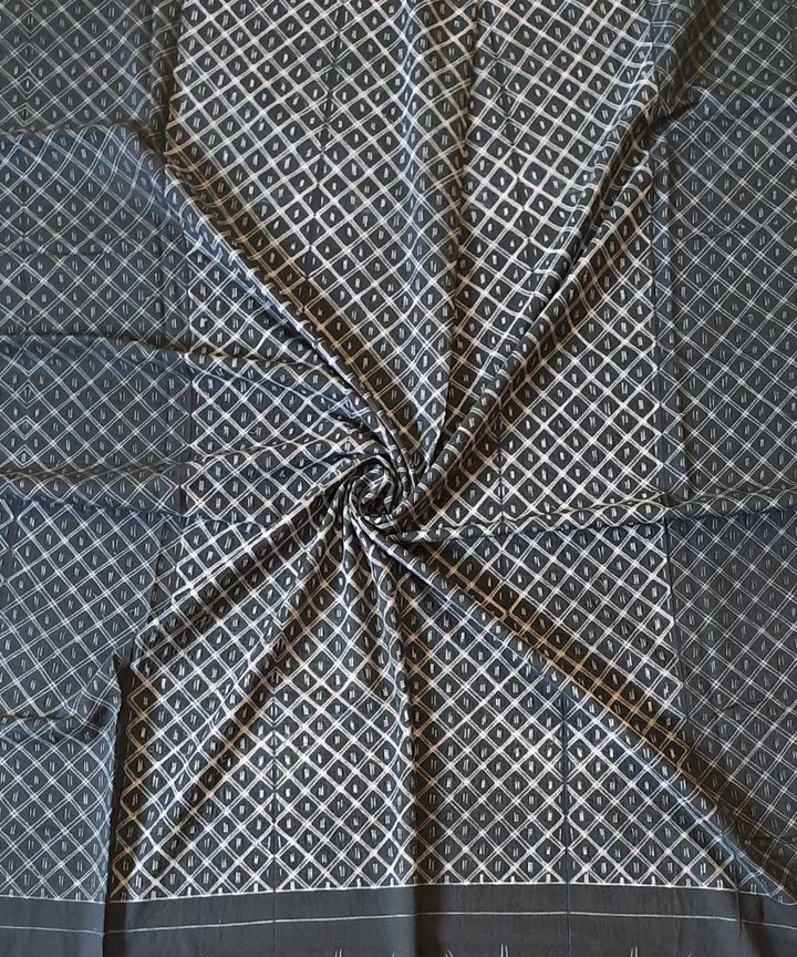 2.5m Black handwoven cotton shibori kurta material