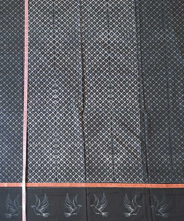 2.5m Black handwoven cotton shibori kurta material