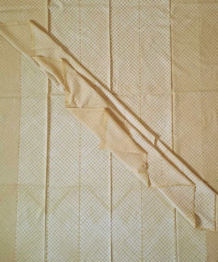 3m Yellow white handwoven cotton shibori kurta material