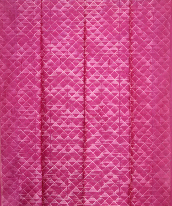 Pink handwoven cotton silk shibori kurta material
