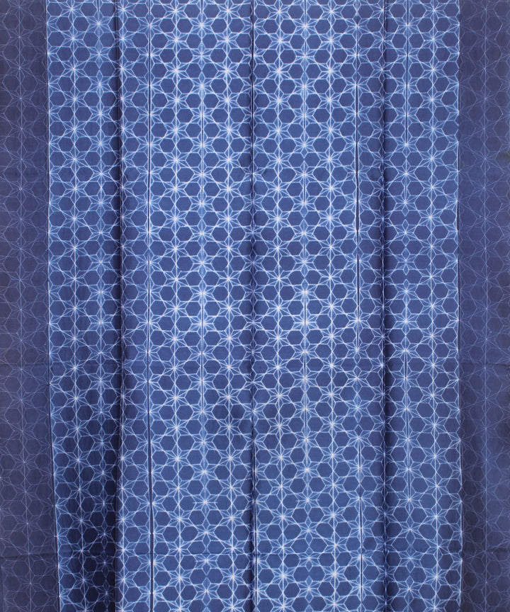 Navy blue handwoven cotton silk shibori kurta material