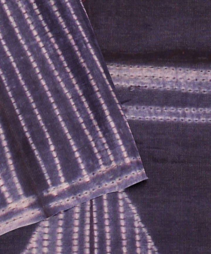 Purple cotton silk handwoven shibori saree