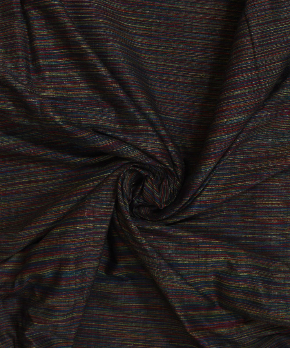 Greymulticolour handwoven cotton khadi fabric