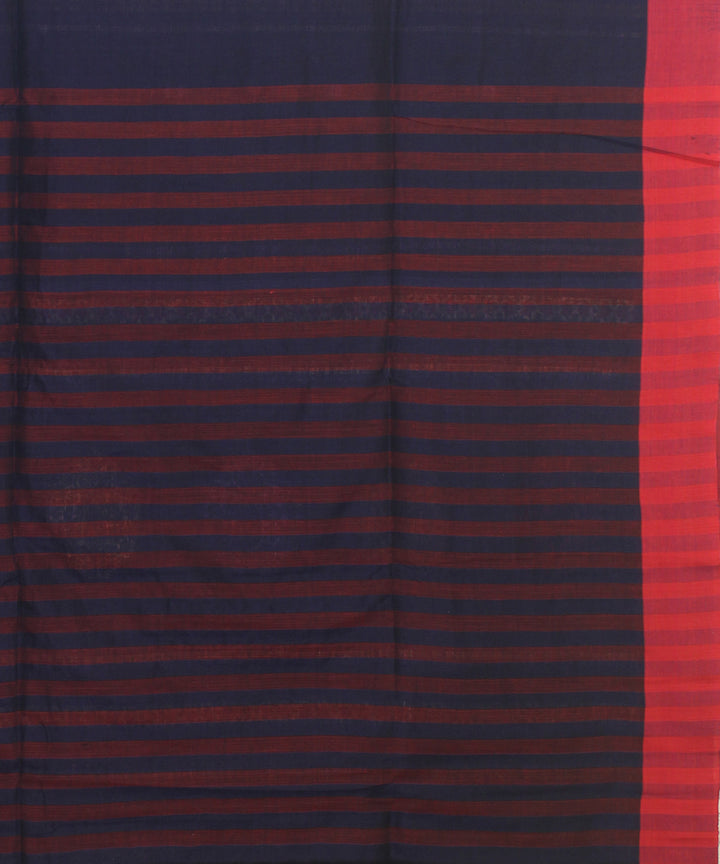 Navy blue maroon bengal cotton handloom saree