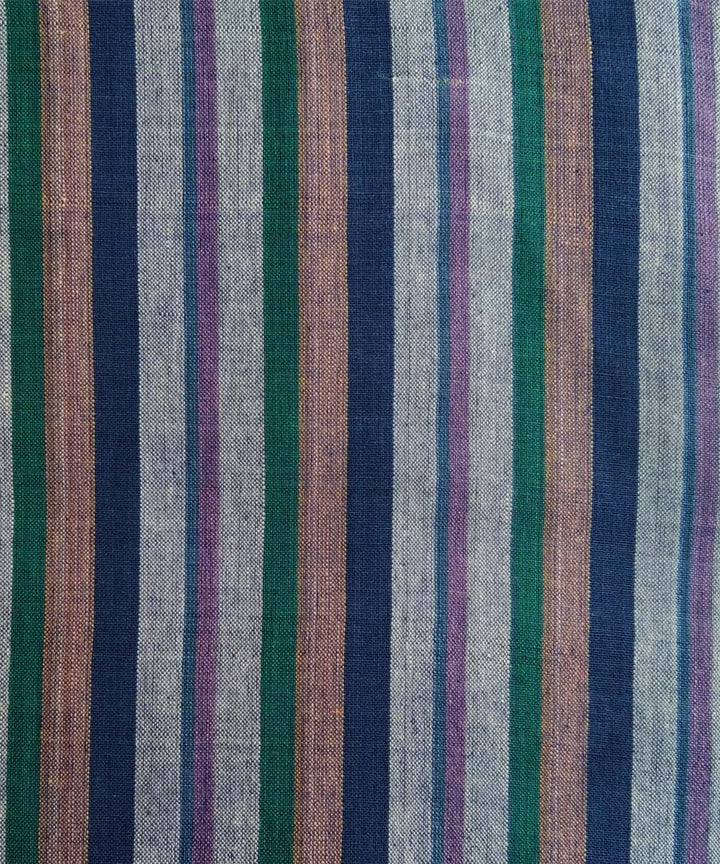 Multicolor handwoven cotton stripe fabric