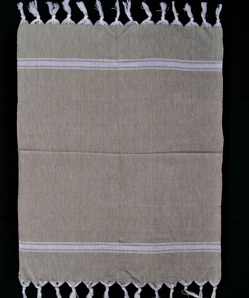 Set of 4 light green cotton handwoven napkin