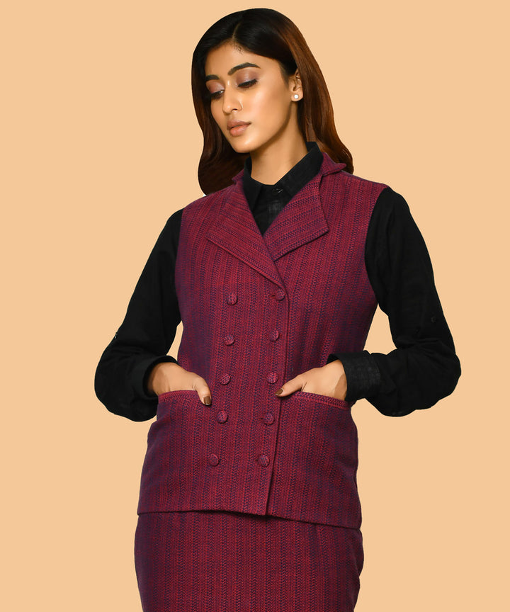 Maroon Handloom cotton co ord set