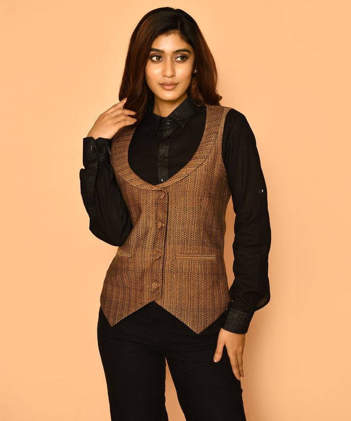 Multicolor handcrafted printed cotton jacket