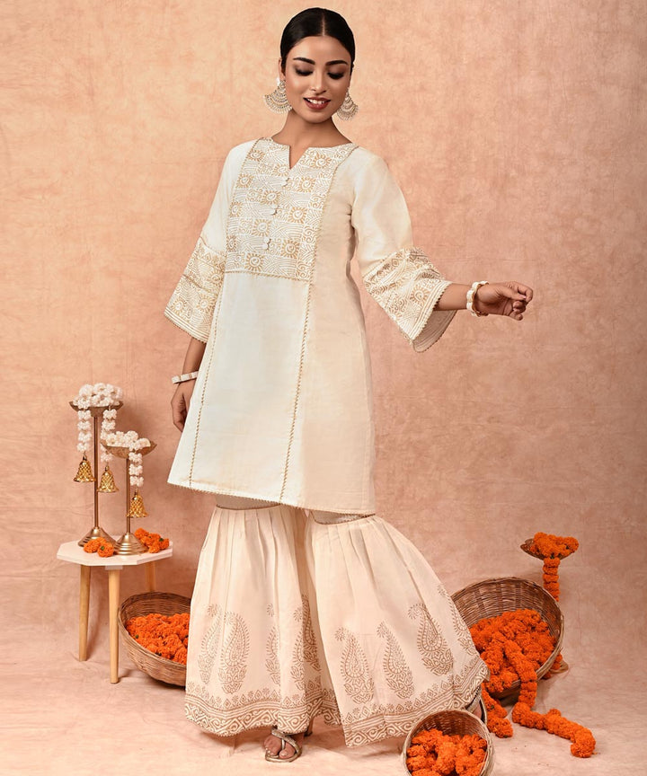 Padma chanderi silk kurta-set of 2