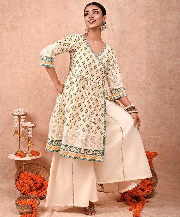 Tara chanderi silk kurta gharara set of 2