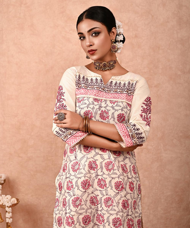 Zainab chanderi silk kurta-set of 2