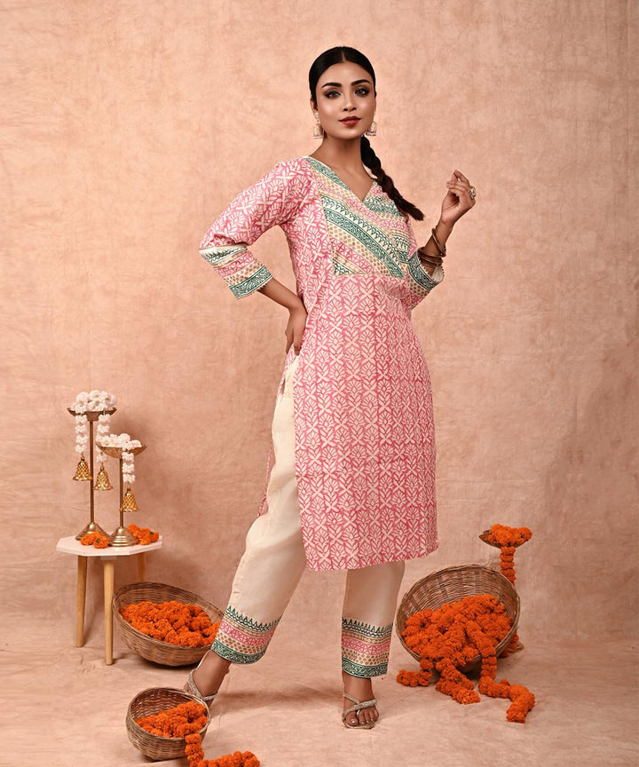 Aisha chanderi silk kurta-set of 2