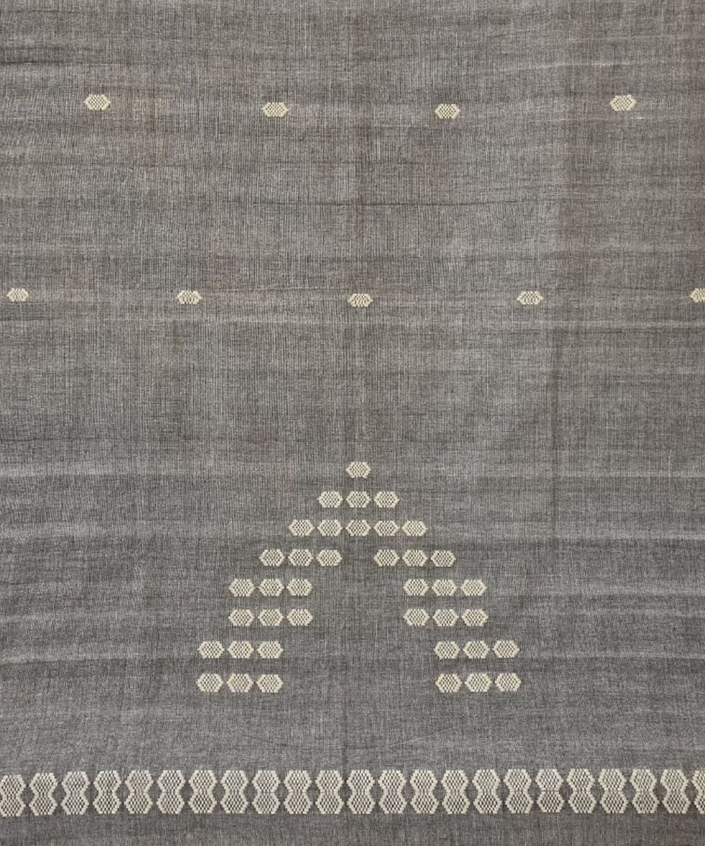 Grey offwhite handloom cotton assam kurta material